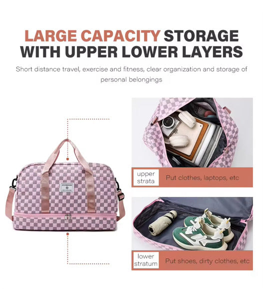 Impressive Checkered Travel Bag