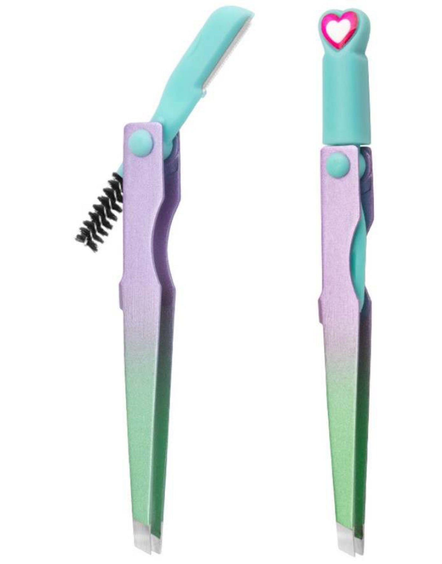 Set of 2 Eyebrow tweezer and brush assorted