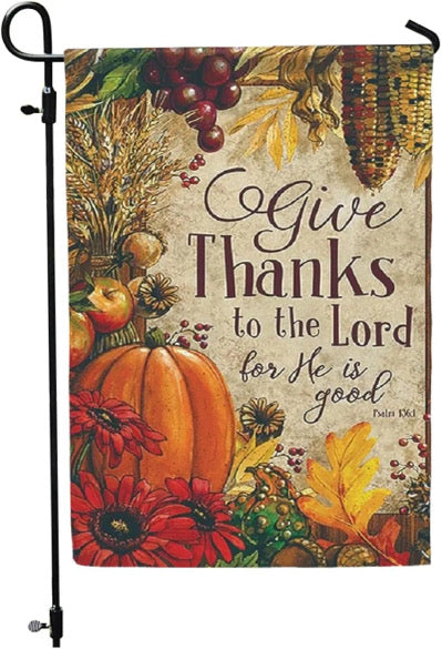 Round 2 Fall & Thanksgiving Themed Garden Flags