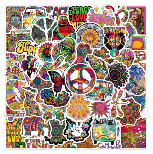 Hippie 50 Piece Sticker Set