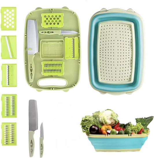 9 in 1 Collapsible Camping Cutting Board Set