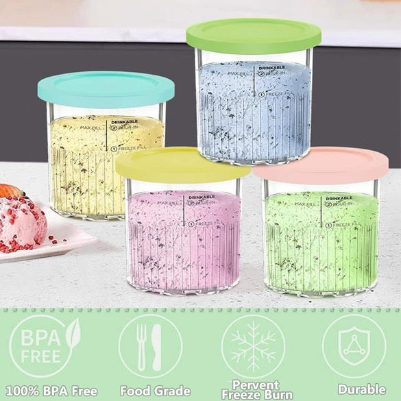 4 Piece Ice Cream Containers