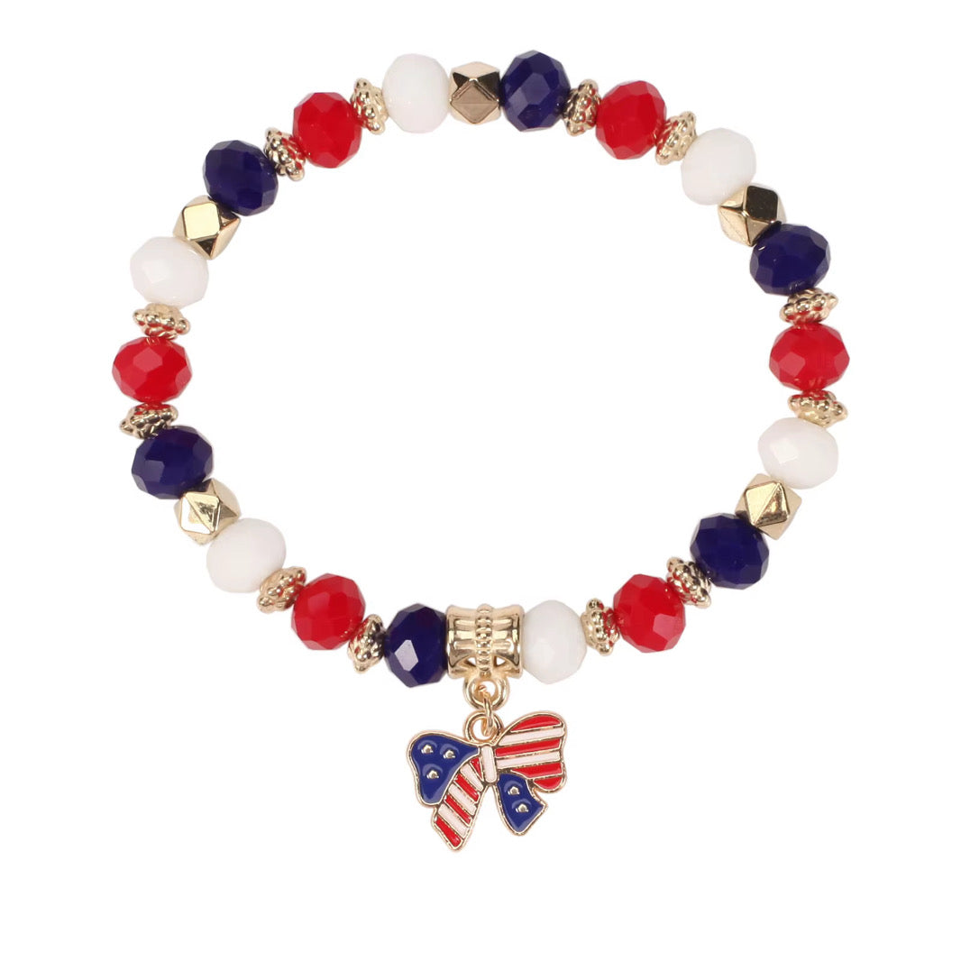 6 Piece Patriotic Bracelet Stack