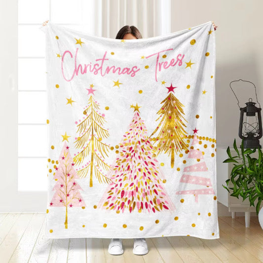 PINK THEME Christmas Themed Snuggle Blankets