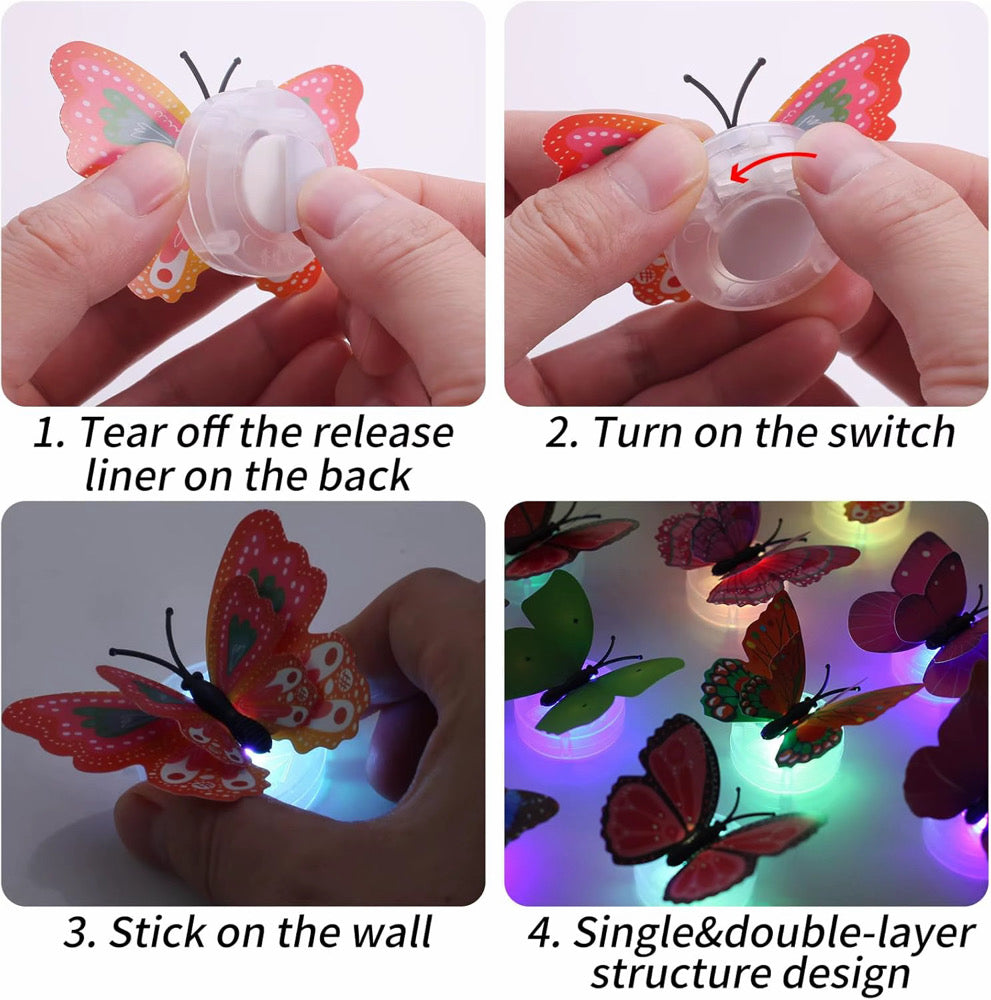 24 Piece Glowing Butterfly Friends