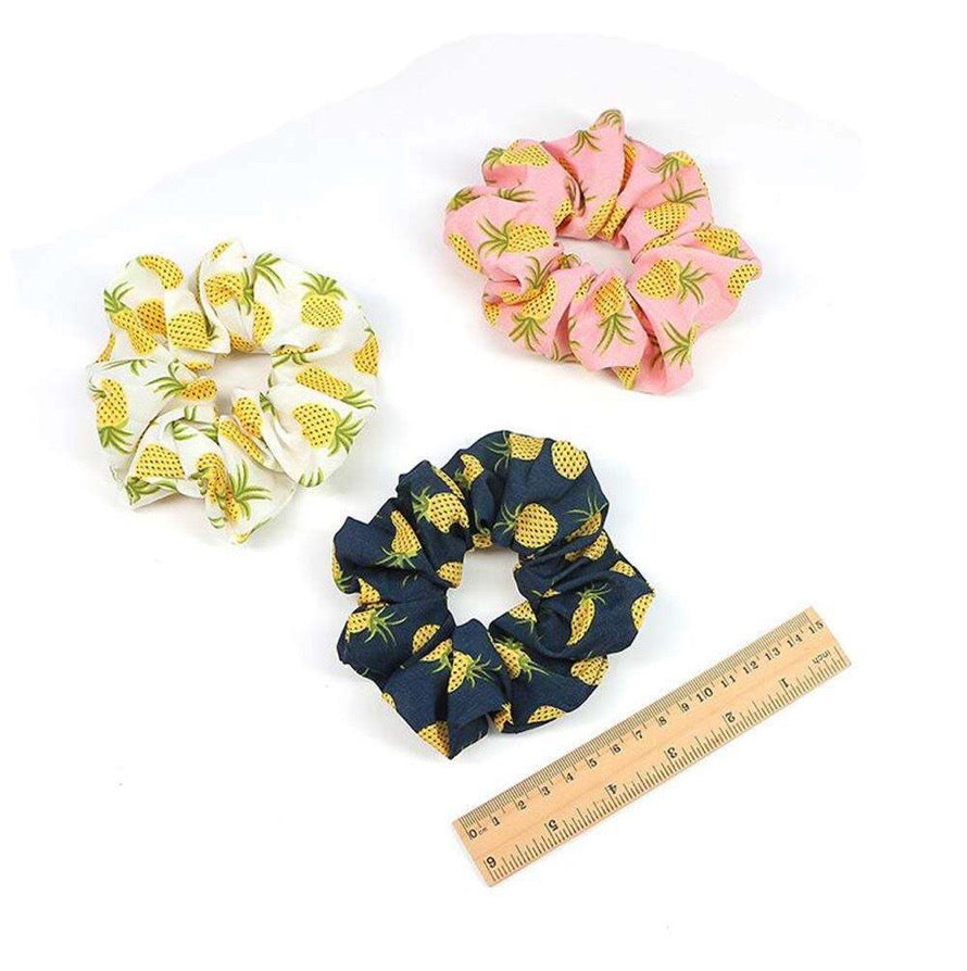 Pineapple 4 Piece Scrunchie Set