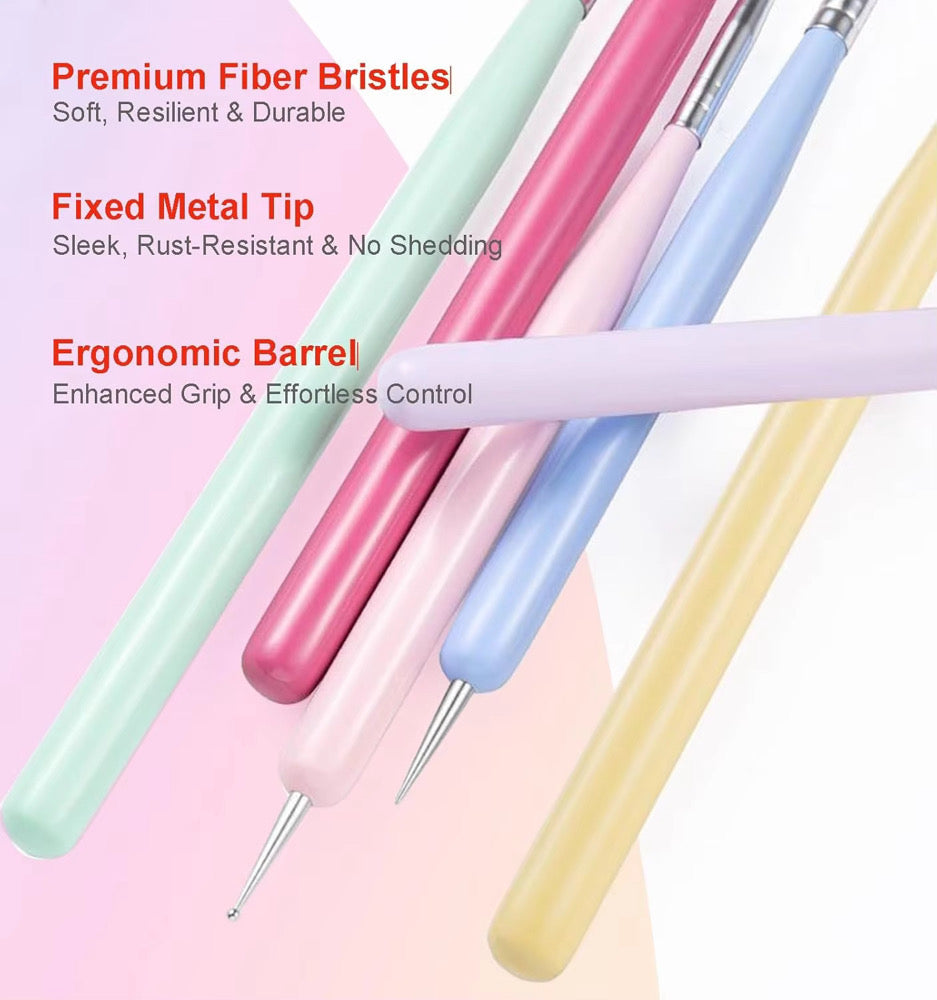 6 Piece Nail Art Brush Set