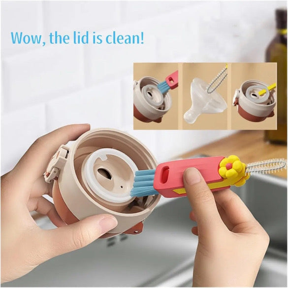 3 Piece Lid Cleaning Brush Tool Set