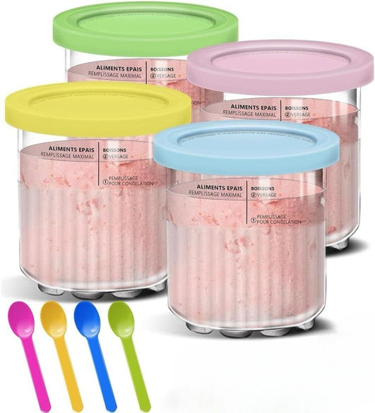 4 Piece Ice Cream Containers