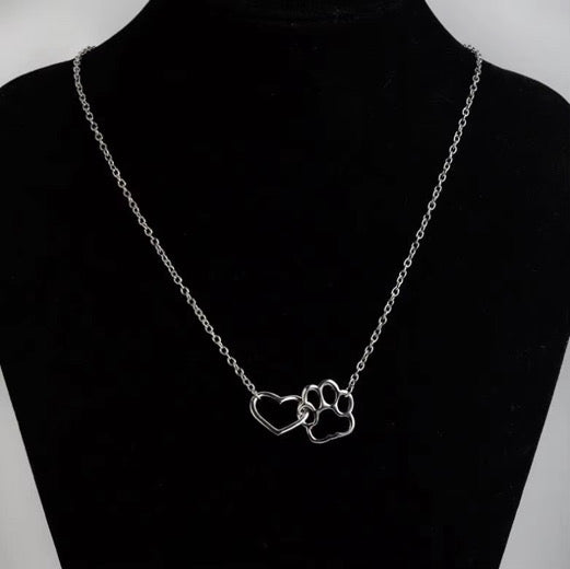 Pawprints on My Heart Necklace