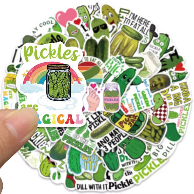 50 Piece Pickle Lover Vinyl Sticker Set