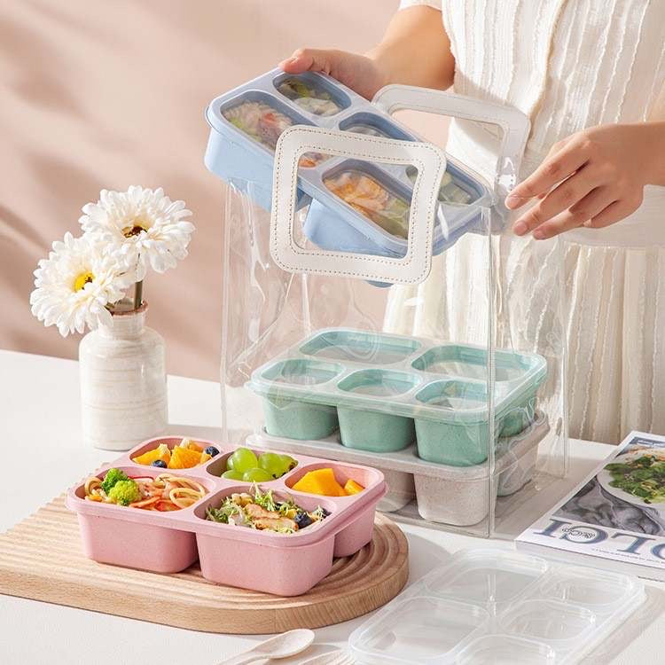 4 Piece Compartment Meal Snack Containers