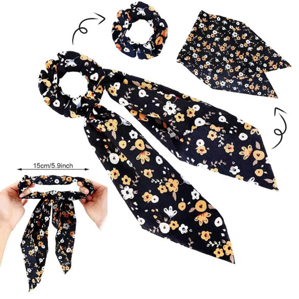 Set of 5 Floral Hair Scarves