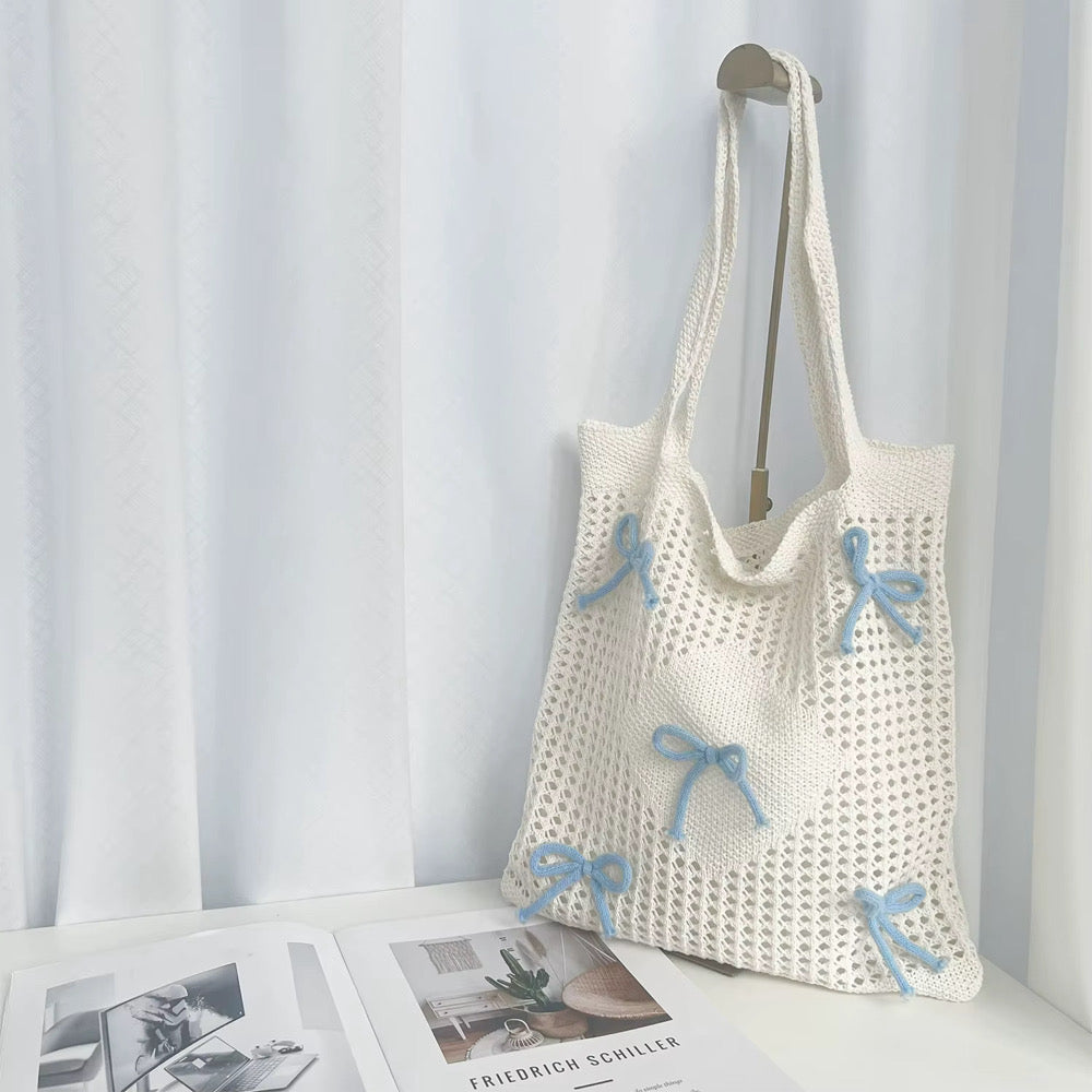 Bow Crochet Tote