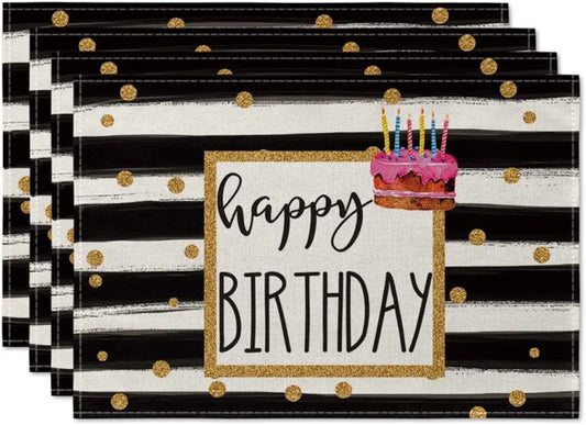 4 Piece Happy Birthday Placemats