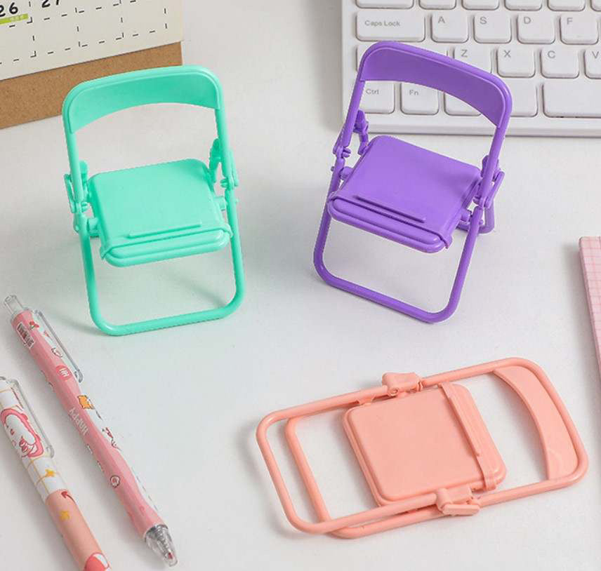 4 piece Mini Folding Chair Phone Holder