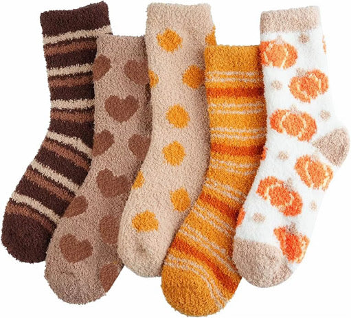 5 Piece Fall Themed Soft Sock Set