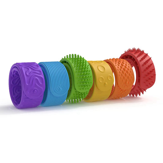 6 Piece Silicone Slap Sensory Bracelet Set