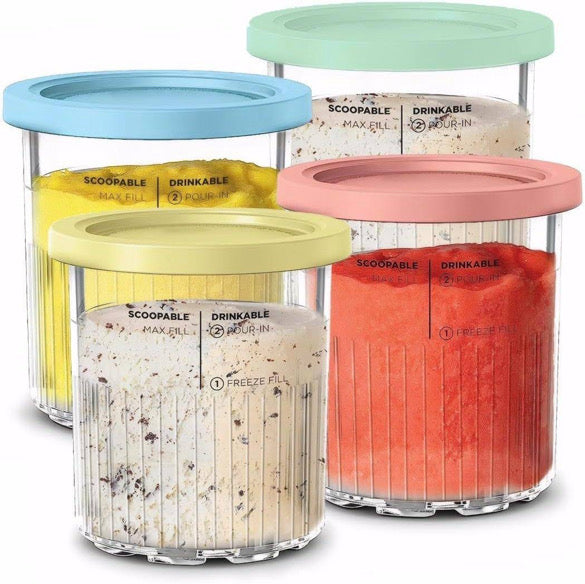 4 Piece Ice Cream Containers