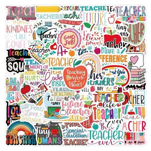Teaching Is A Work Of Heart 60 Piece Vinyl Stickers