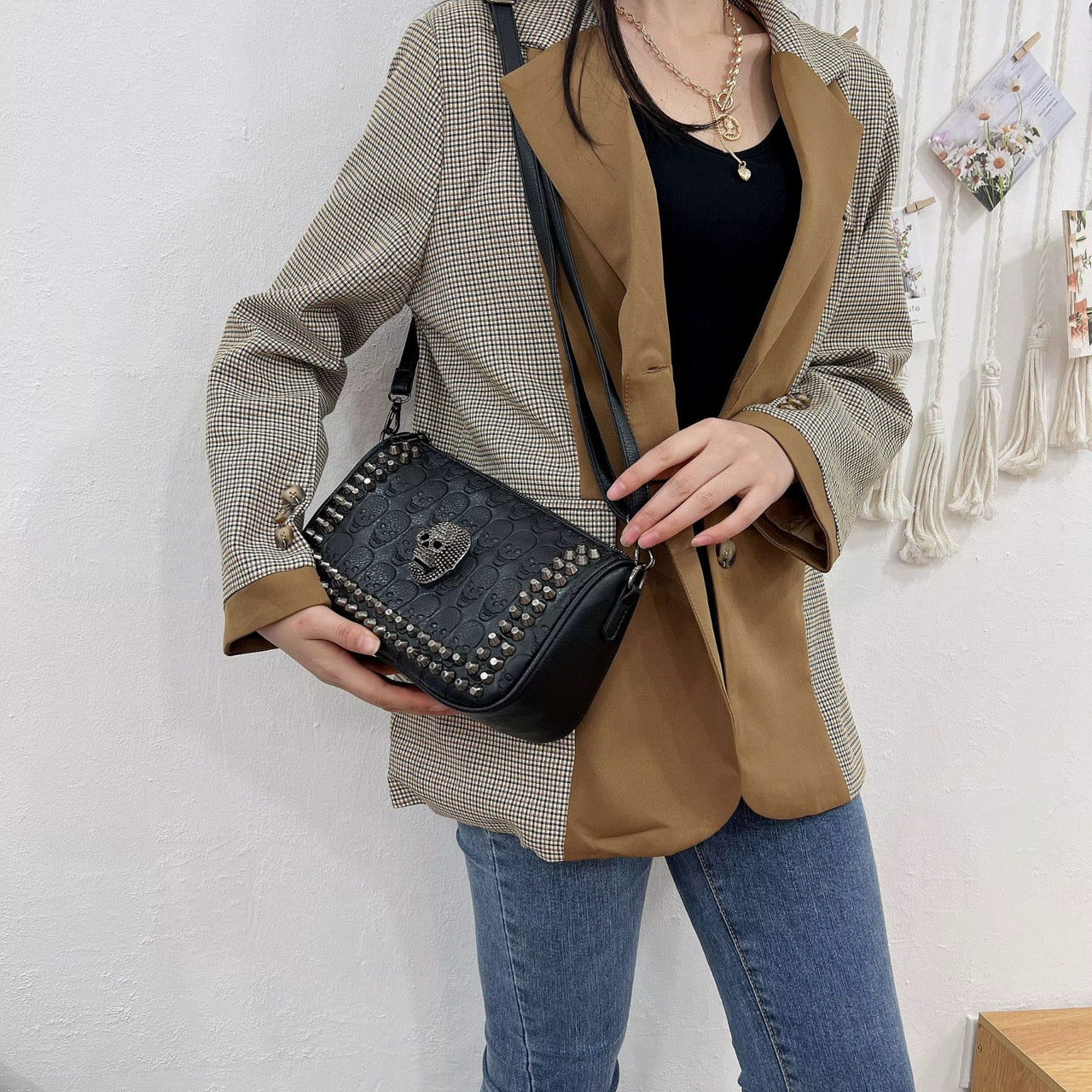 Skull Stud Crossbody
