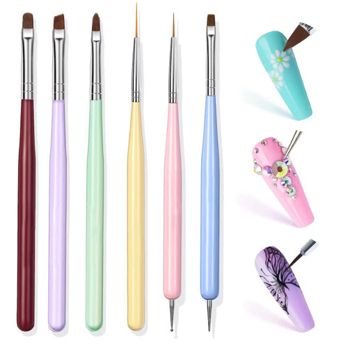 6 Piece Nail Art Brush Set