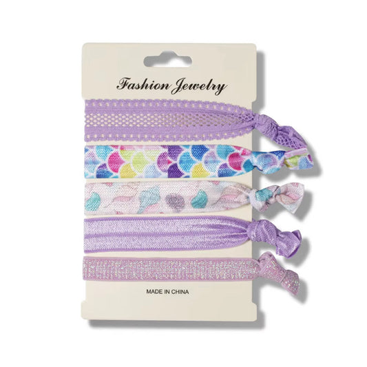 5 Piece Mermaid Hair Elastic Set