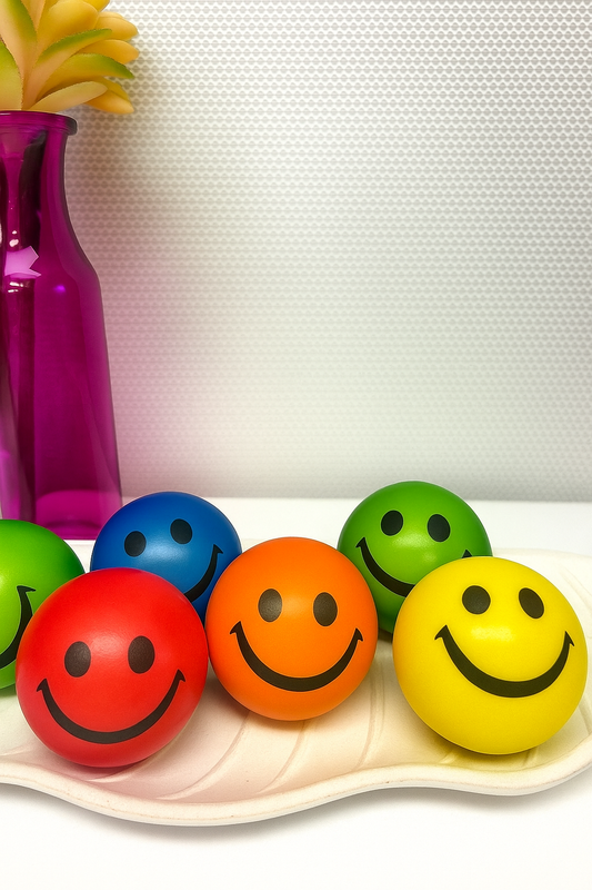 Smile Face Squish Balls Set of 2