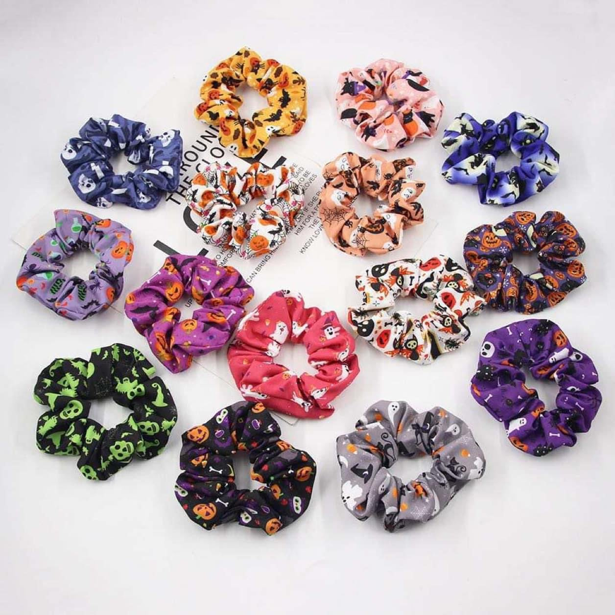 6 Assorted Halloween Scrunchies