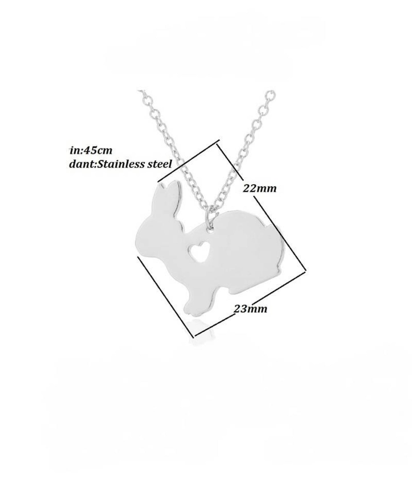 Easter Bunny Heart Necklace