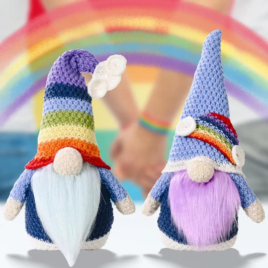 Knit Rainbow gnomes