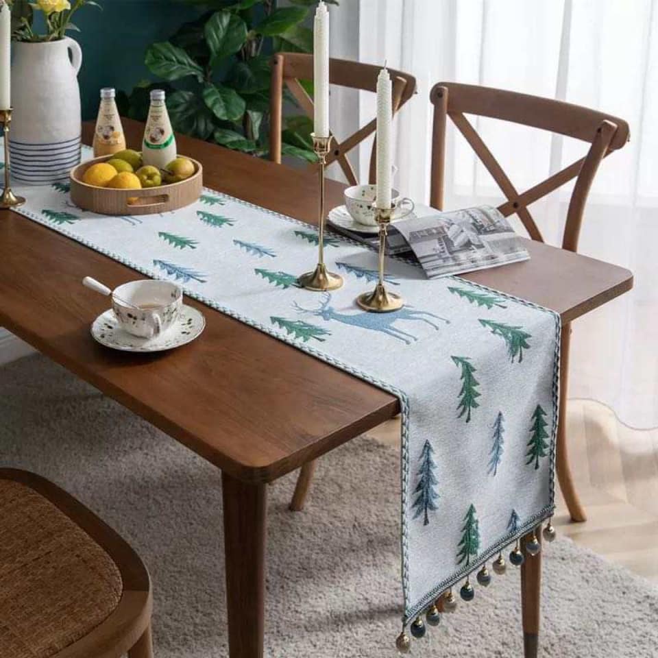 Deer and Tree Holiday Table Runner